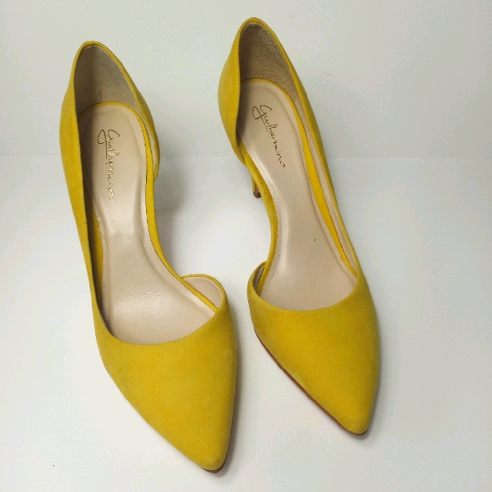 Anthropologie Guilhermina Yellow Suede Pumps